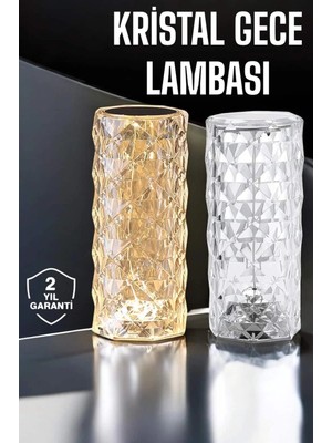 Gece Lambası Kristal Lamba Dokunmatik Şarjlı Hediyelik