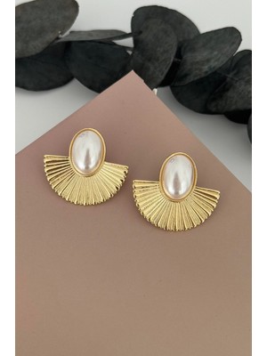 Nuva Atelier Aureole Mini Beyaz Küpe