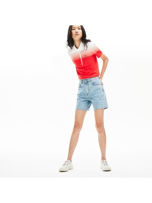 Lacoste Kadın Regular Fit Mavi Denim Bermuda