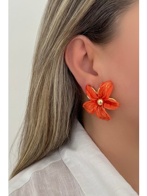 Nuva Atelier Petal Turuncu Küpe