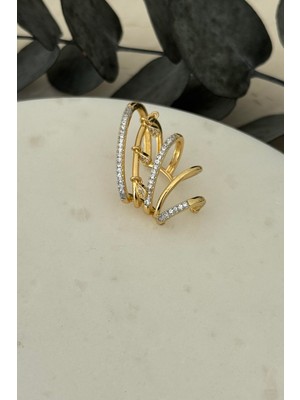 Nuva Atelier Taşlı Kıkırdak Küpe