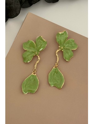Nuva Atelier Flower Yeşil Küpe