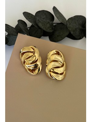 Nuva Atelier Interlock Gold Küpe