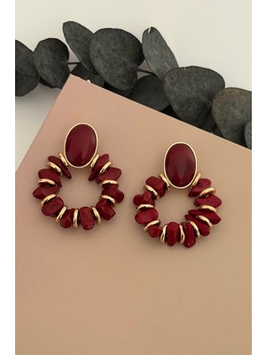 Nuva Atelier Calista Bordo Küpe