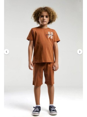 Ay Kids Aykidsclup U.s. Polo Assn Erkek Çocuk Kahverengi Bermuda Takım 2048-