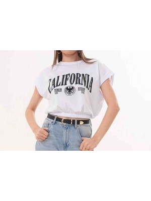 Radiant Kadın Beli Lastikli Crop T-Shirt