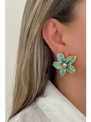 Nuva Atelier Petal Yeşil Küpe