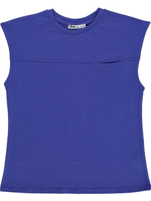 Civil Boys Basic Sıfır Kol 6-9 Yaş Tişört - Mavi