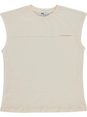 Civil Boys Basic Sıfır Kol 6-9 Yaş Tişört - Ekru