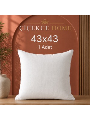 ÇİÇEKCE HOME Çiçekce Home Kırlent Iç Yastığı 1.kalite Boncuk Silikon Elyaf Dolgulu 43x43  1 Adet 400 Gram
