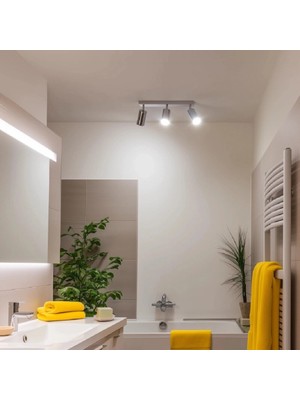 Riolight Rıolight Krom2 3XGU10 Duylu Mafsallı Hareketli Başlık2 Modern LED Spot Avize(Ampül Dahil)