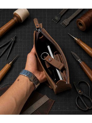 Vintage Leather Craft Hakiki Deri Erkek El Çantası