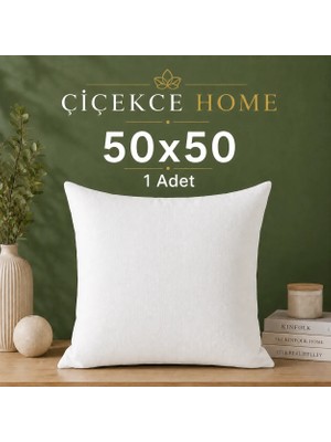 ÇİÇEKCE HOME Çiçekce Home Kırlent Iç Yastığı 1.kalite Boncuk Silikon Elyaf Dolgulu 50x50 1 Adet 500 Gram