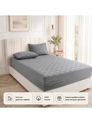 Formeya Gri %100 Pamuk Kapitone Fitted Yatak Koruyucu Çarşaf - Bebek-Tek-Çift Kişilik-Battal Yatak Alezi