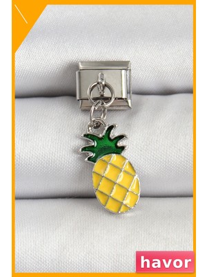 Havor Kararmaz Paslanmaz Çelik Ananas Tasarımı Bileklik Aksesuarı
