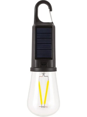 Panther PT-331 Şarjlı Solar Kamp Lambası LED Ampul ile Plastik Malzemeden Üretilmiş