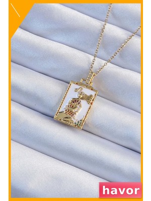 Havor Paslanmaz Çelik Tarot Sembollü Kolye 45CM Uzunluk