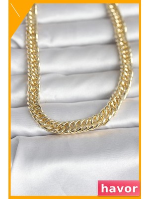 Havor Pirinç Malzeme 14K Altın Renk Kaplama Kadın Kolye 60CM