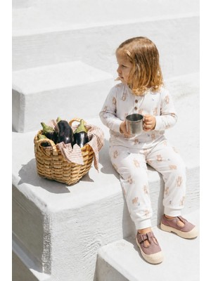 Cigit Animal Desenli Pijama Takım 1-5 Yaş Kırık Beyaz