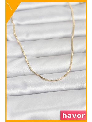 Havor Pirinç Üzerine 14K Altın Renk Kaplamalı 60CM Kadın Kolye