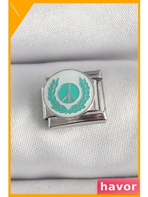 Havor Barış Sembollü Paslanmaz Çelik Bileklik Aksesuarı
