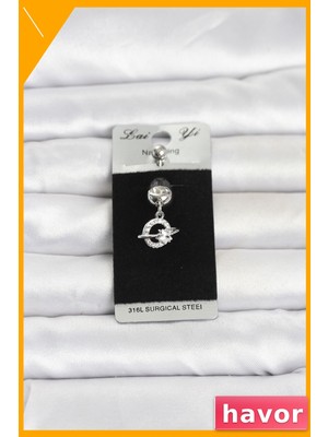 Havor Sallantılı Yıldız Model Göbek Piercing 316L Cerrahi Çelik