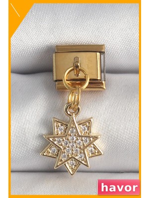 Havor Paslanmaz Çelik Yıldız Charm Bileklik Zirkon Taşlı