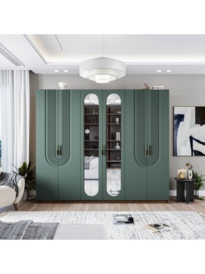 Velmo Aspen 6 Kapaklı Gardırop (Yeşil)