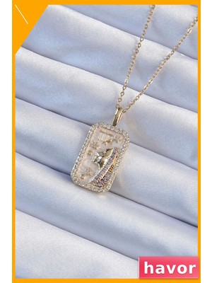 Havor Zirkon Taşlı Tarot Kolye 316L Çelik Yüz Figürü