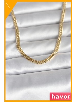 Havor Pirinç Altın Renk Kaplamalı Kadın Kolye 45CM