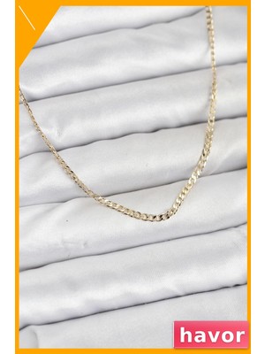 Havor Pirinç Zincir Kolye 45CM 14K Altın Renk Kaplama