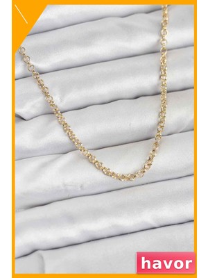 Havor Pirinç Halkalı Kadın Kolye 45CM Altın Renk Kaplama