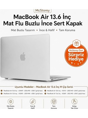 MacBook Air 13.6 Inç Kılıf A2681 A3113 A3240 A3449 M2 M3 M4 M5 Uyumlu Mat Buzlu Şeffaf Sert Kap