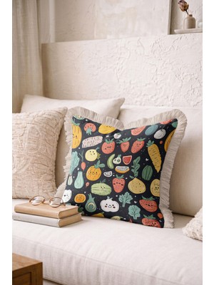 Hanna Home Dekoratif Kırlent Kılıfı Kırlent Kılıfı Renkli Çiçekli Kırlent Kılıfı Ev Dekorasyonu 43X43 cm
