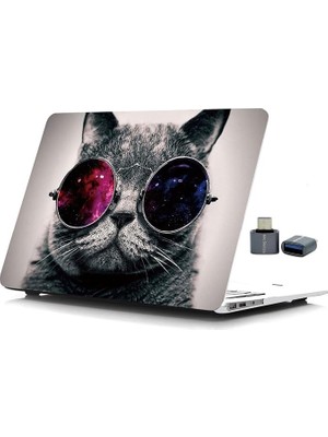 MacBook Air 13 Inç Kılıf A2337 M1 A2179 A1932 Uyumlu Mat Sert Kapak Uv Baskılı Kedi Desenli Ko