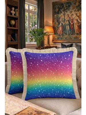 Hanna Home Saçaklı Kırlent Kılıfı Kırlent Kılıfı Renkli Yastık Kılıfı Salon Koltuk Yastığı 43X43 cm