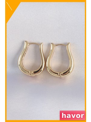 Havor Pirinç Gül Desenli Içi Boş Küpe Modeli