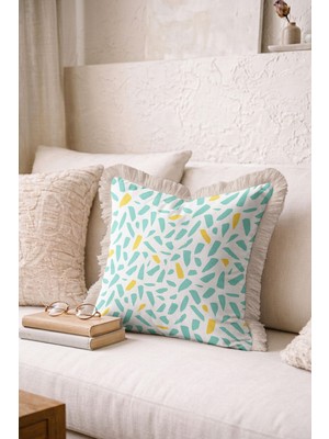 Hanna Home Sarı Dekoratif Dekoratif Yastık Kılıfı Kırlent Kılıfı Oturma Odası Kırlenti 43X43 cm