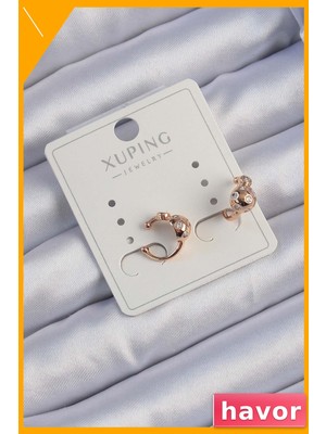 Havor Zirkon Taşlı Bombeli Topçuk Earcuff Kadın Küpe