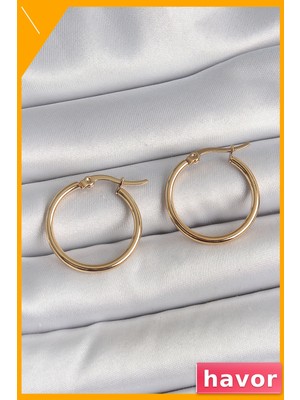 Havor Paslanmaz 22MM Kadın Küpe Halka Modeli