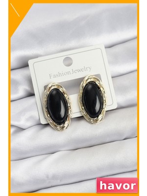 Havor Vintage Badem Desenli Pirinç Kadın Küpe