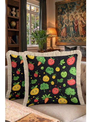 Hanna Home Saçaklı Yastık Kılıfı Egzotik Hayvan Motifli Hayvan Desenli Dekoratif Yastık Kılıfı Koltuk Takımı Aksesuarı 43X43 cm