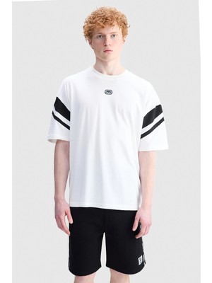 Ecko Unltd. Jace Oversize Bisiklet Yaka Baskılı %100 Pamuk Erkek Beyaz Tişört