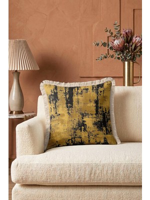 Hanna Home Koltuk Dekoru Için Geometrik Desenli Saçaklı Kırlent Kılıfı Yastık Kılıfı Ev Dekorasyonu 43X43 cm