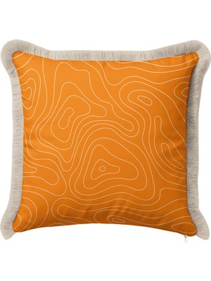 Hanna Home Dekoratif Yastık Kılıfı Dekoratif Turuncu Yastık Kılıfı Salon Koltuk Yastığı 43X43 cm