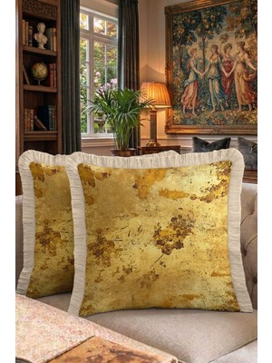 Hanna Home Dekoratif Yastık Kılıfı Mermer Desenli Kırlent Kılıfı Oturma Odası Kırlenti 43X43 cm