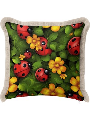 Hanna Home Kırlent Kılıfı Hayvan Desenli Saçaklı Kırlent Kılıfı Yastık Kılıfı Kanepe Dekorasyonu 43X43 cm