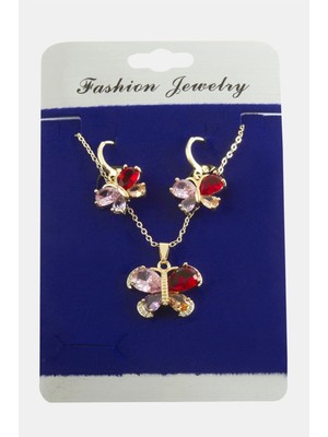 Fantastik Store Kelebek Zirkon Taşlı Set Kolye
