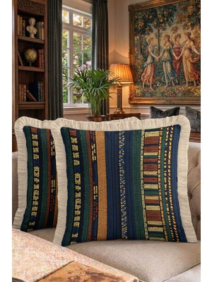 Hanna Home Saç Örgü Desenli Dekoratif Kırlent Kılıfı Kırlent Kılıfı Koltuk Takımı Aksesuarı 43X43 cm