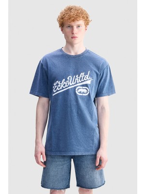 Ecko Unltd. Bennett Loose Fit Bisiklet Yaka Baskılı %100 Pamuk Erkek Lacivert Tişört